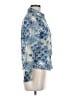 Faded Glory 100% Nylon Print Blue Long Sleeve Blouse Size M - photo 4