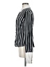 Moda International Stripes Black Long Sleeve Blouse Size M - photo 5