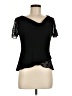 Donna Ricco 100% Polyester Black Short Sleeve Top Size 6 - photo 1