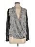 NY Collection 100% Polyester Houndstooth Silver Long Sleeve Blouse Size M - photo 1