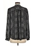NY Collection 100% Polyester Houndstooth Silver Long Sleeve Blouse Size M - photo 2