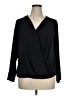 Halogen 100% Polyester Black Long Sleeve Blouse Size 1X - photo 1