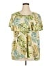Catherines Tropical Green Short Sleeve Blouse Size 2X - photo 1