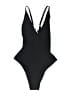 Unbranded 100% Polyester Solid Black One Piece Swimsuit Size M - photo 1