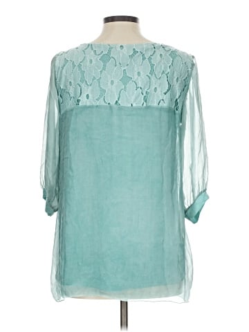 H Trend 3/4 Sleeve Silk Top (view 2)