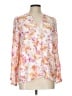 Elan Floral Pink Long Sleeve Blouse Size L - photo 1