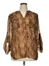 Apt. 9 100% Polyester Animal Print Brown 3/4 Sleeve Blouse Size XL - photo 1