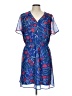 Daniel Rainn 100% Polyester Print Blue Casual Dress Size L - photo 1