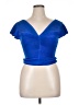 Express 100% Polyester Blue Short Sleeve Top Size L - photo 1