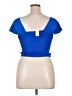 Express 100% Polyester Blue Short Sleeve Top Size L - photo 2