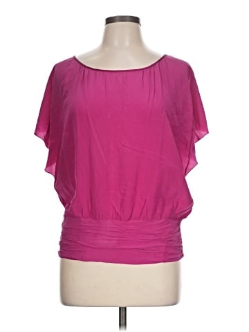 White House Black Market Short Sleeve Silk Top (view 1)