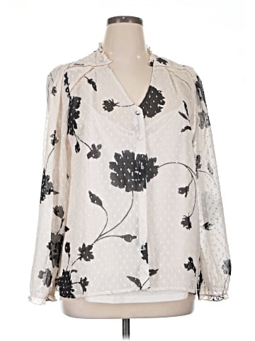 B Collection by Bobeau Long Sleeve Blouse (view 1)