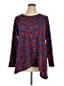 LOGO by Lori Goldstein Animal Print Blue Pullover Sweater Size XL - photo 1