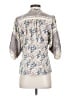 Beyond Vintage 100% Silk Silver 3/4 Sleeve Silk Top Size XS - photo 2