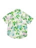 Old Navy 100% Cotton Floral Green Short Sleeve Button-Down Shirt Size 6 - 7 - photo 2