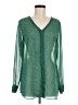 CAbi 100% Polyester Green Long Sleeve Blouse Size M - photo 1