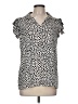 T Tahari 100% Polyester Animal Print Ivory Short Sleeve Blouse Size M - photo 1