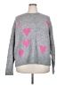 Cosmic Blue Love Hearts Gray Pullover Sweater Size XXL - photo 1