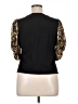 DKNY 100% Polyester Animal Print Black Short Sleeve Top Size XL - photo 2