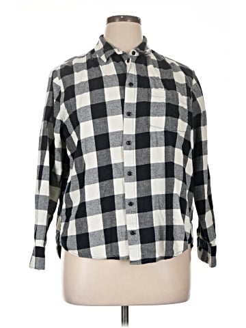 Madewell Flannel Oversized Boyshirt in Buffalo Check (view 1)