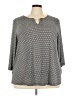 Tahari Gray 3/4 Sleeve Top Size 3X - photo 1