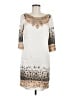 ECI 100% Silk Print Ivory Casual Dress Size 6 - photo 1