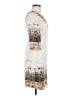 ECI 100% Silk Print Ivory Casual Dress Size 6 - photo 4