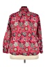 Talbots 100% Cotton Paisley Red Long Sleeve Blouse Size 3X - photo 2