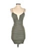 Selfie Leslie Solid Gray Cocktail Dress Size L - photo 1