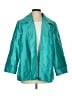 Chico's 100% Polyester Metallic Teal Blazer Size L - photo 1