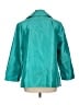 Chico's 100% Polyester Metallic Teal Blazer Size L - photo 2