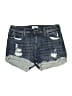 STUDIO BLUE Plaid Blue Denim Shorts Size 28 waist - photo 1
