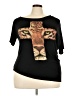 Deb Animal Print Black Short Sleeve T-Shirt Size 3X - photo 1