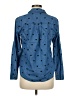 Splendid 100% Polyester Hearts Blue Long Sleeve Blouse Size M - photo 2