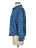 Splendid 100% Polyester Hearts Blue Long Sleeve Blouse Size M - photo 5