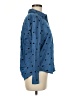 Splendid 100% Polyester Hearts Blue Long Sleeve Blouse Size M - photo 4