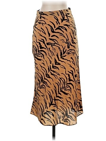 Madewell Silk Midi Slip Skirt in Tiger Stripe (view 1)