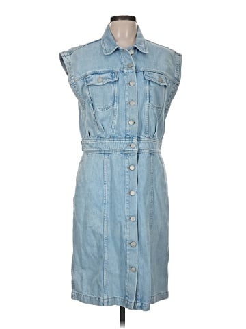 Madewell Denim Cap-Sleeve Shirtdress in Aquino Wash (view 1)