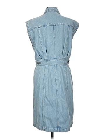 Madewell Denim Cap-Sleeve Shirtdress in Aquino Wash (view 2)