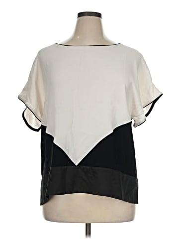 Lafayette 148 New York Short Sleeve Silk Top (view 1)