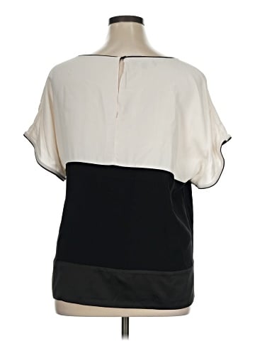 Lafayette 148 New York Short Sleeve Silk Top (view 2)