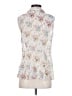 CAbi 100% Polyester Floral Ivory Sleeveless Blouse Size S - photo 2
