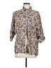Miss Selfridge 100% Rayon Paisley Gray 3/4 Sleeve Button-Down Shirt Size M - photo 1