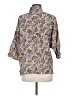 Miss Selfridge 100% Rayon Paisley Gray 3/4 Sleeve Button-Down Shirt Size M - photo 2