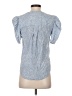 Veronica Beard Blue Short Sleeve Silk Top Size 0 - photo 2