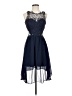 City Studio 100% Polyester Solid Blue Cocktail Dress Size 3 - photo 1