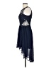 City Studio 100% Polyester Solid Blue Cocktail Dress Size 3 - photo 5