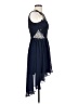 City Studio 100% Polyester Solid Blue Cocktail Dress Size 3 - photo 4