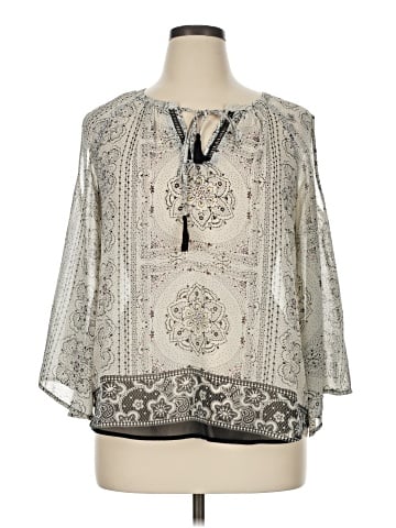 Black Rainn 3/4 Sleeve Blouse (view 1)