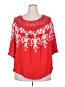 Curations Red 3/4 Sleeve Blouse Size 2X - photo 1
